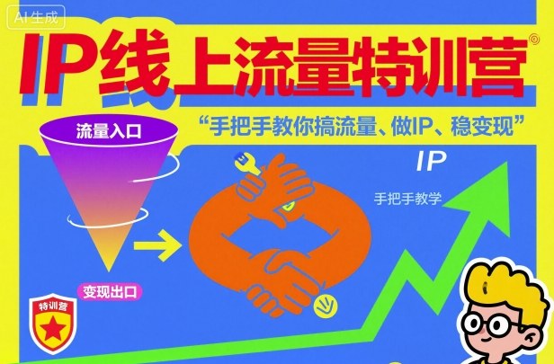IP线上流量特训营,手把手教你搞流量、做IP、稳变现-资源V站