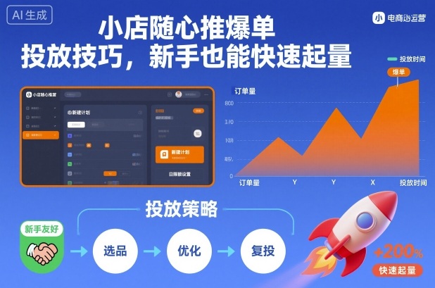 小店随心推爆单投放技巧，新手也能快速起量-资源V站