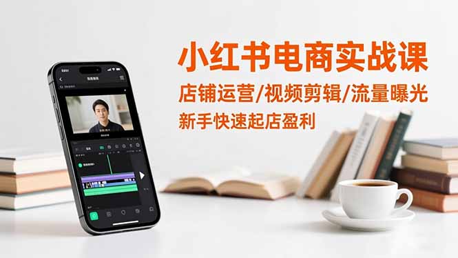 小红书电商实战课：店铺运营/视频剪辑/流量曝光，新手快速起店盈利-资源V站