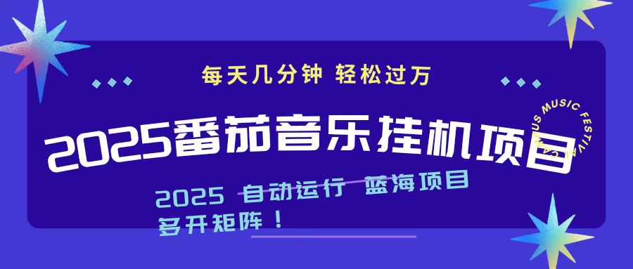 2025最新挂机番茄音乐项目，每天几分钟，日入1000＋-资源V站