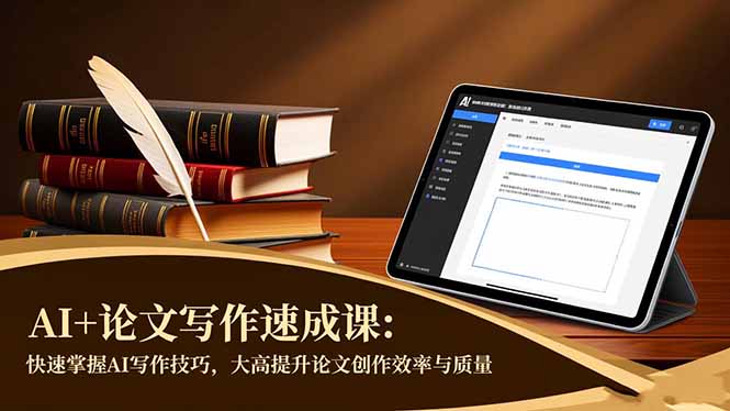 AI+论文写作速成课:快速掌握AI写作技巧,大幅提升论文创作效率与质量-资源V站