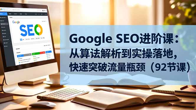 Google SEO进阶课:从算法解析到实操落地,快速突破流量瓶颈(92节课-资源V站