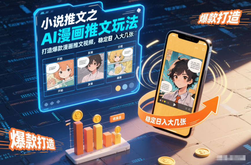 小说推文之AI漫画推文玩法,打造爆款漫画推文视频,稳定日入大几张-资源V站