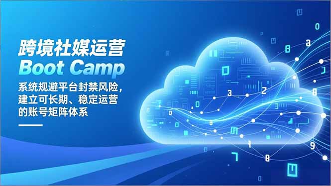 跨境社媒运营Boot Camp:系统规避平台封禁风险,建立可长期、稳定运营的账号矩阵体系-资源V站