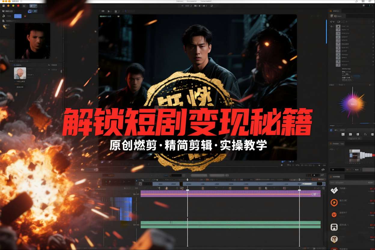 短剧拉新之原创燃剪精简剪辑实操课，解锁短剧变现秘籍-资源V站