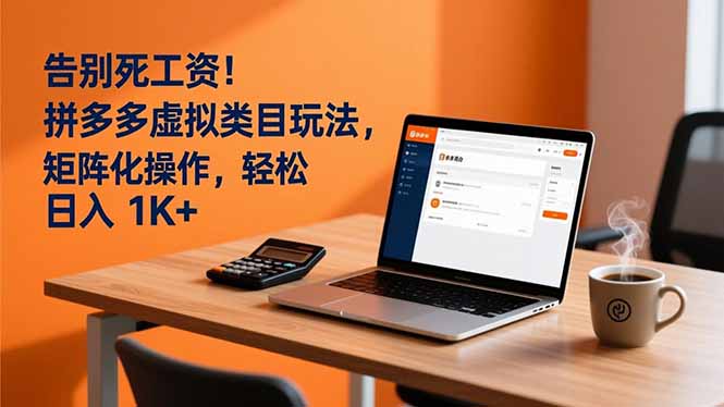 告别死工资！拼多多虚拟类目玩法，矩阵化操作，轻松日入 1K+-资源V站