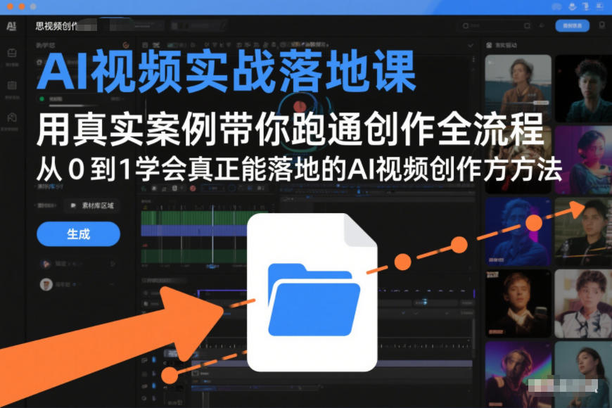 AI视频实战落地课，用真实案例带你跑通创作全流程，从0到1学会真正能落地的AI视频创作方法-资源V站