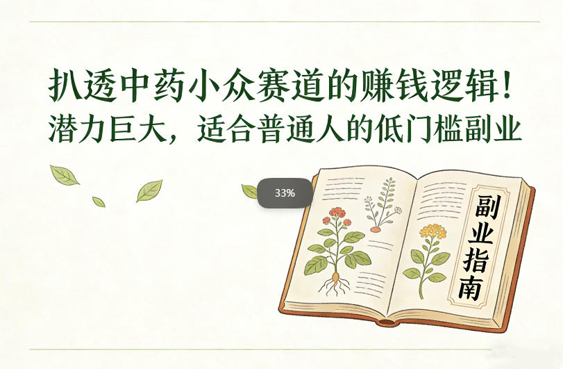 扒透中药小众赛道的賺米逻辑，潜力巨大，适合普通人的低门槛副业-资源V站