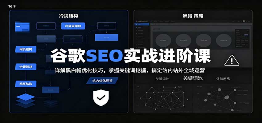 2026谷歌SEO实战进阶课：详解黑白帽优化技巧，掌握关键词挖掘，搞定站内站外全域运营-资源V站