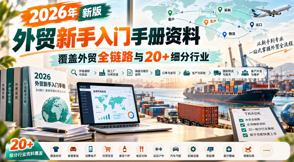 2026年新版外贸新手入门手册资料，覆盖外贸全链路与20+细分行业-资源V站