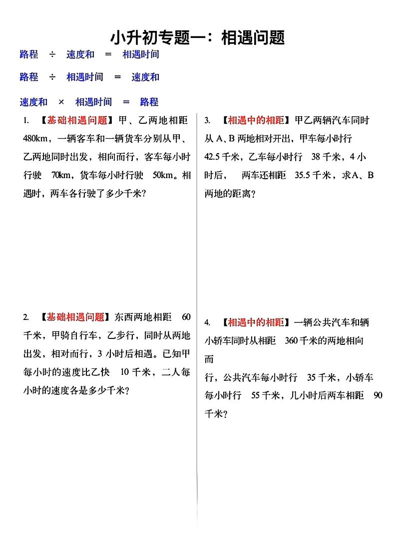 六年级下数学小升初必考应用题12大专题练习-资源V站