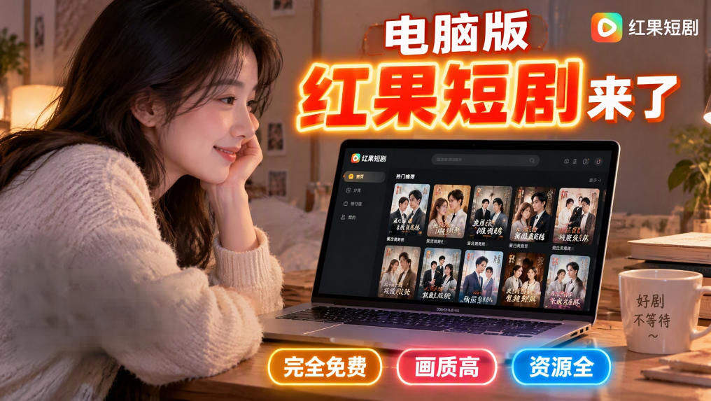 手机看短剧费眼？电脑版红果短剧来了，完全免费、画质高、资源全-资源V站