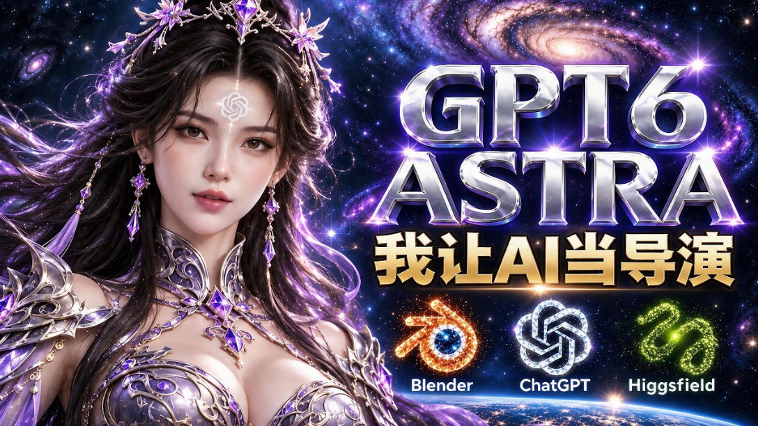 让GPT-6 Astra当导演！Higgsfield和Blender实战打造30秒玄幻精准运镜短片！-资源V站