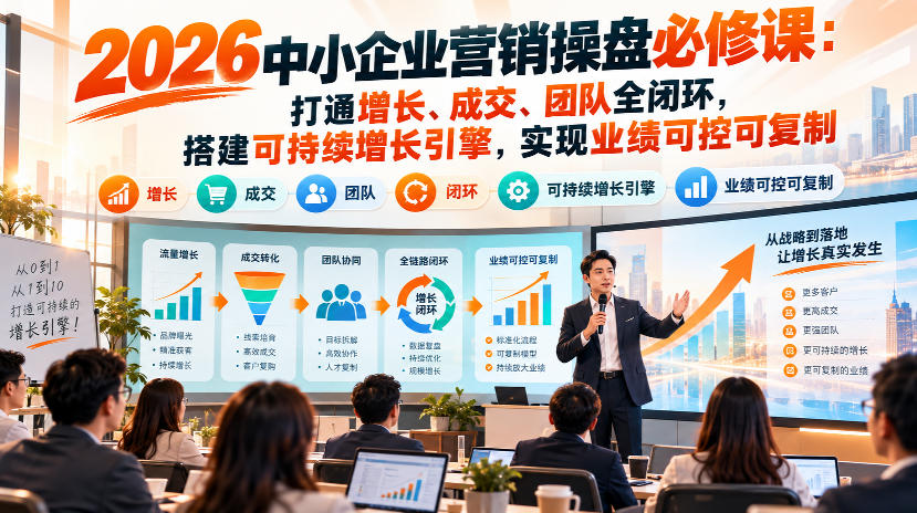 2026中小企业营销操盘必修课：打通增长、成交、团队全闭环，搭建可持续增长引擎，实现业绩可控可复制-资源V站
