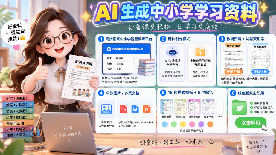 孩子的教辅别再乱买了：同步国家中小学智慧平台，AI一键生成图文教辅和试卷-资源V站