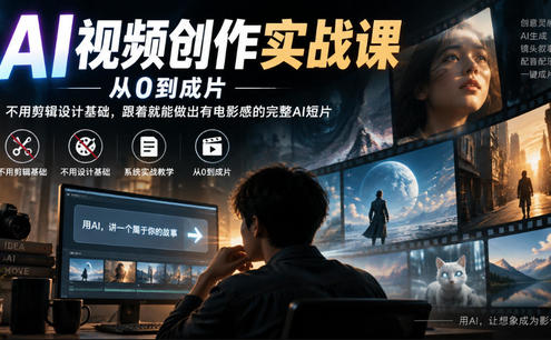 AI视频创作实战课,从0到成片,不用剪辑设计基础,跟着就能做出有电影感的完整AI短片