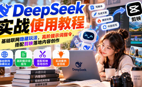 DeepSeek实战使用教程|基础联网隐藏玩法,高阶提示词指令,搭配剪映落地内容创作