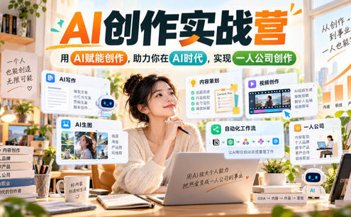 AI创作实战营,用AI赋能创作,助力你在AI时代,实现一人公司创作(更新)