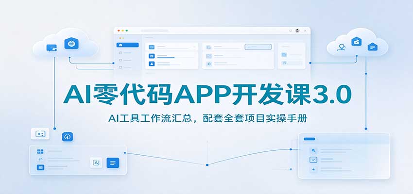 AI零代码APP开发课3.0：AI工具工作流汇总，配套全套项目实操手册