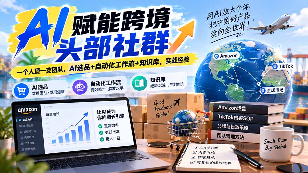 AI赋能跨境头部社群-更新1023:一个人顶一支团队,AI选品+自动化工作流+知识库,实战经验