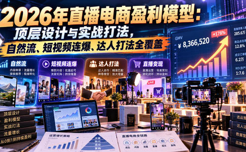 2026年直播电商盈利模型:顶层设计与实战打法,自然流、短视频连爆、达人打法全覆盖