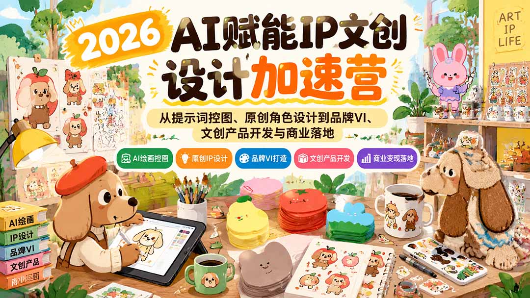 2026AI赋能IP文创设计加速营：从提示词控图、原创角色设计到品牌VI、文创产品开发与商业落地