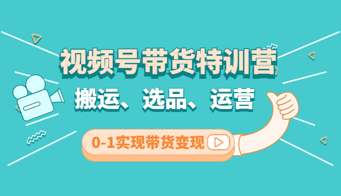 视频号带货特训营：搬运、选品、运营、0-1实现带货变现-小哥网