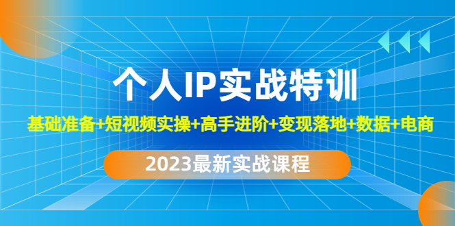 2023个人IP实战特训：基础准备+短视频实操+高手进阶+变现落地+数据+电商-小哥网