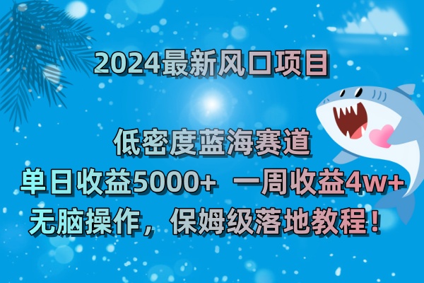 2024最新风口项目 低密度蓝海赛道，日收益5000+周收益4w+ 无脑操作-小哥网