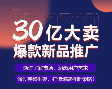 亚马逊·30亿大卖爆款新品推广，可复制、全程案例实操的爆款推新SOP-小哥网