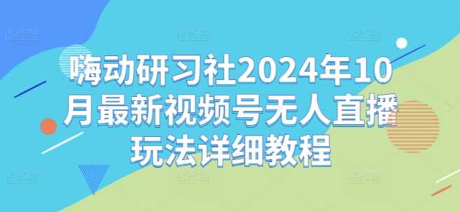 嗨动研习社2024年10月最新视频号无人直播玩法详细教程-资源V站