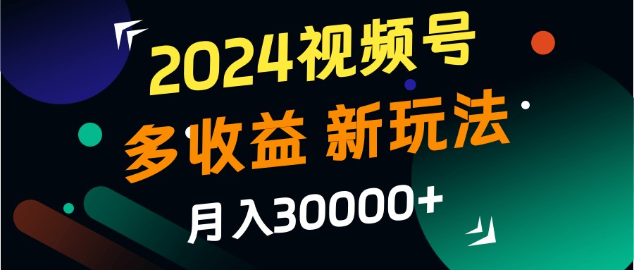 2024视频号多收益的新玩法，月入3w+，新手小白都能简单上手！-资源V站