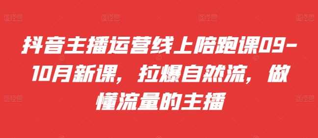 抖音主播运营线上陪跑课09-10月新课，拉爆自然流，做懂流量的主播-资源V站