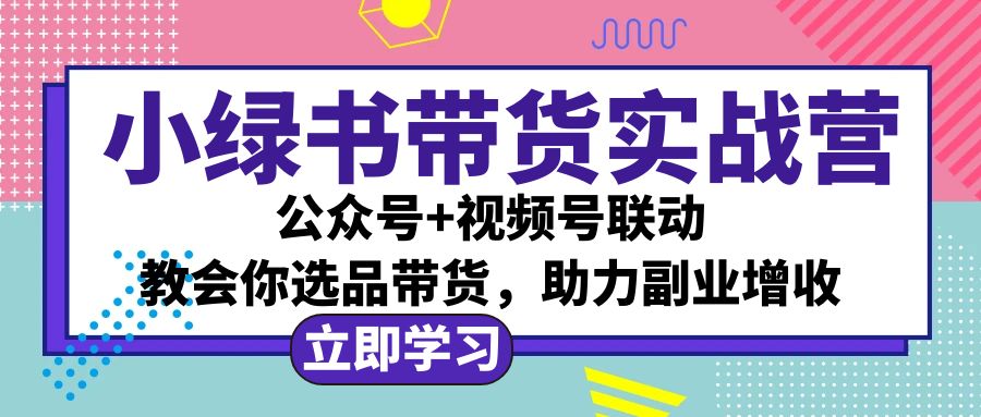 小绿书AI带货实战营：公众号+视频号联动，教会你选品带货，助力副业增收-资源V站