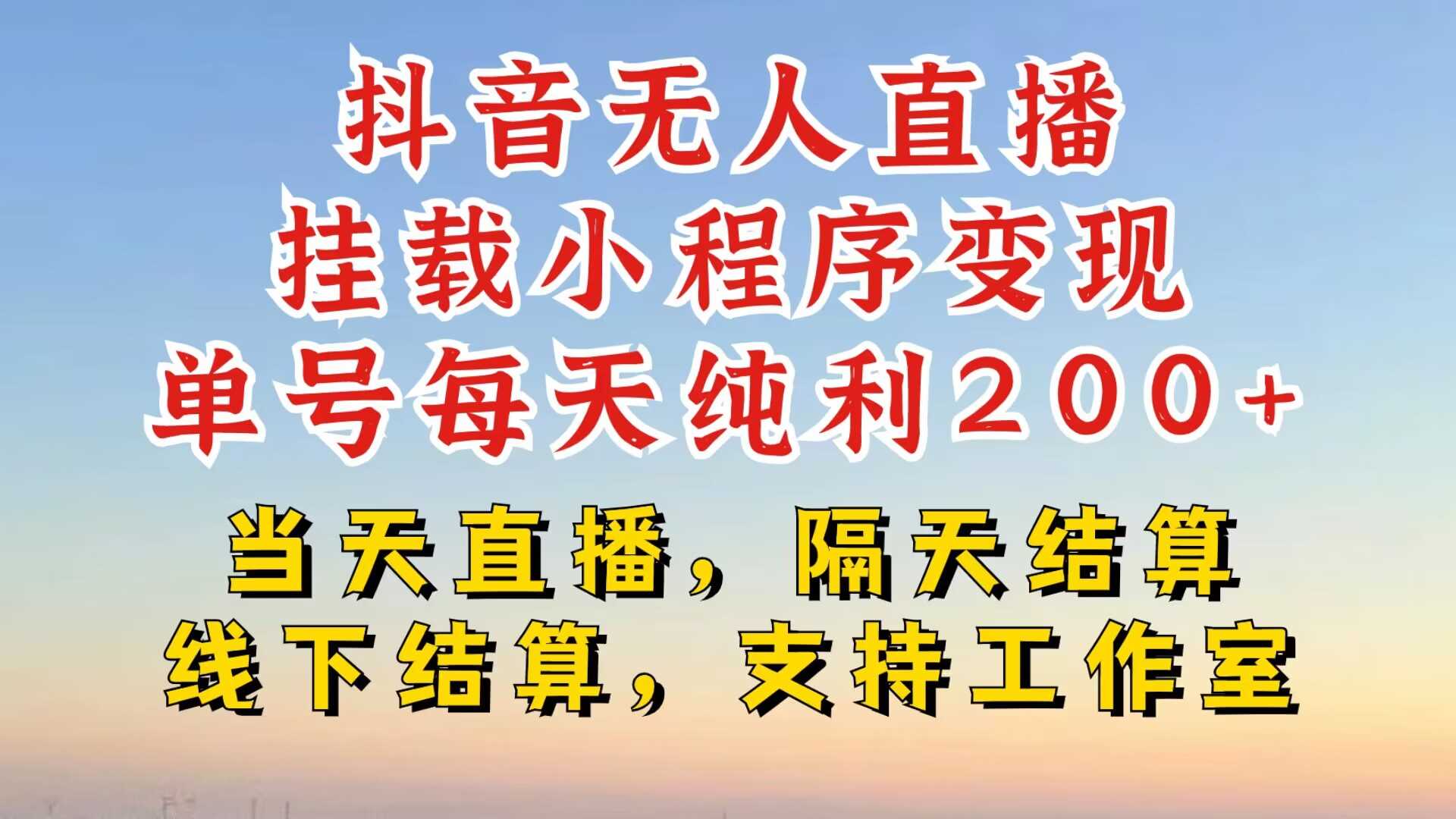 抖音无人直播挂载小程序，零粉号一天变现二百多，不违规也不封号，一场挂十个小时起步【揭秘】-资源V站