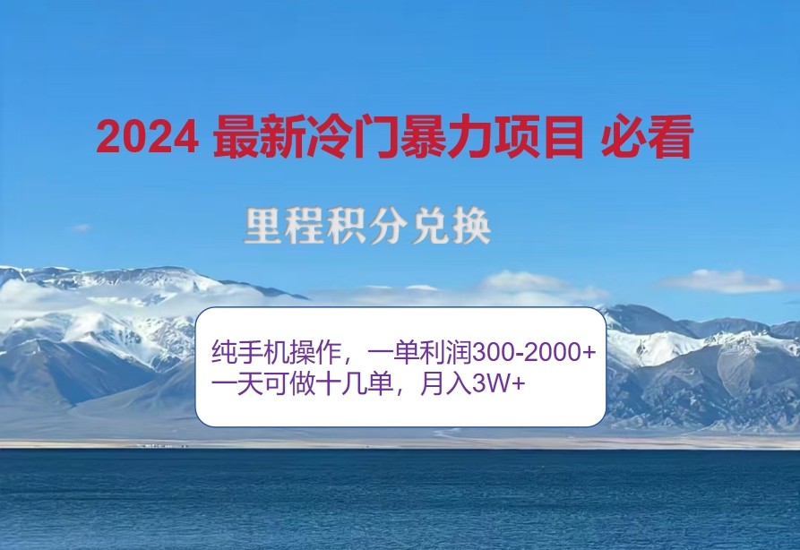 2024惊爆冷门暴利，里程积分最新玩法，高爆发期，一单300+—2000+-资源V站