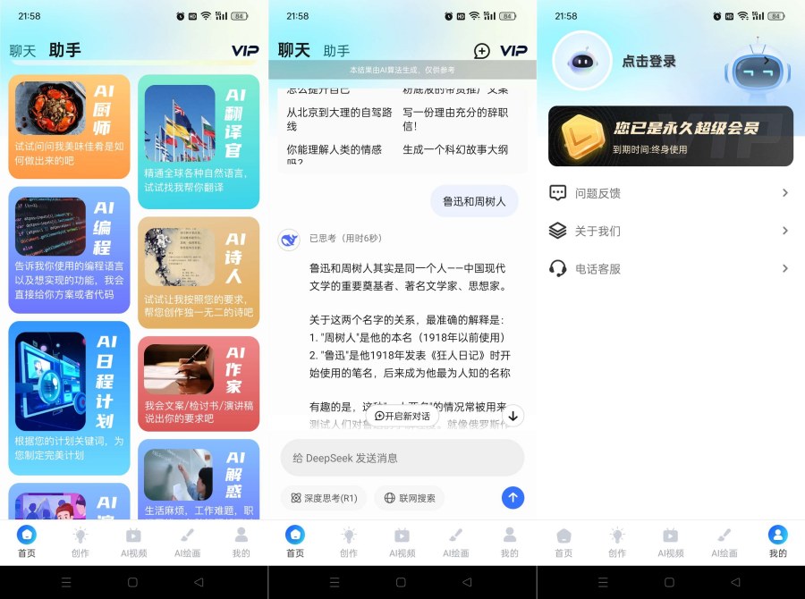 DeepSeekR1联网满血版解锁终身会员-资源V站