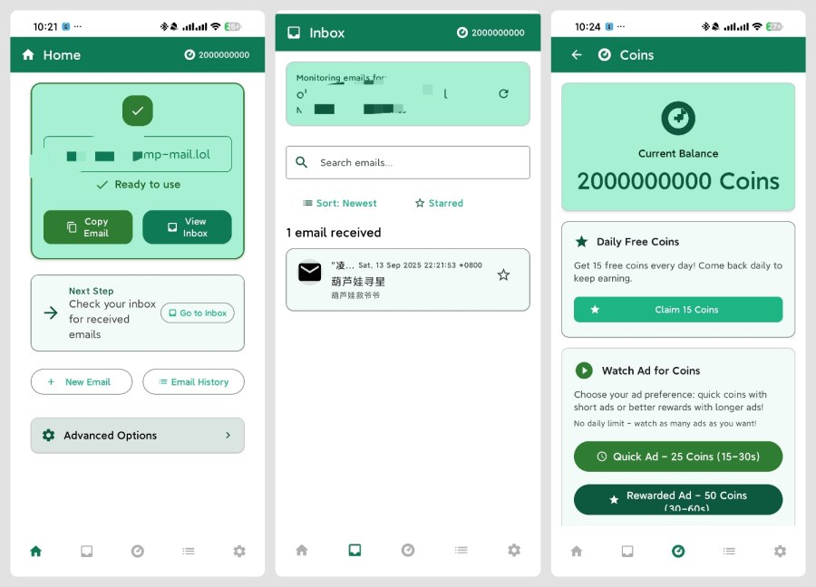 Temp+Mail_v1.3.3临时邮箱注册敏感网站一次性邮箱无限注册-资源V站