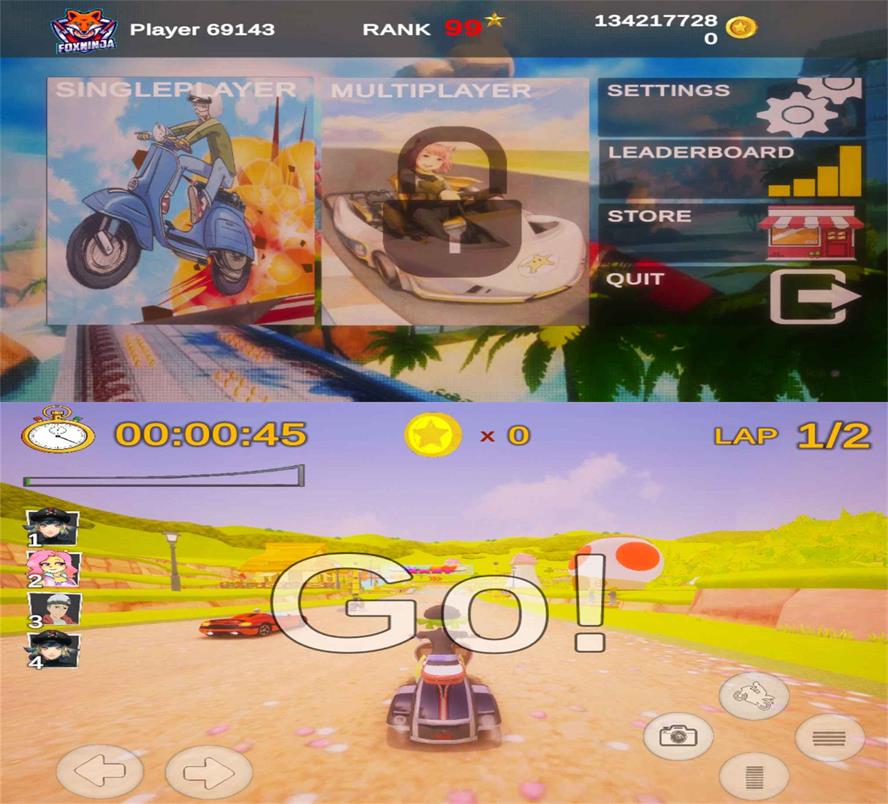 赛车漂移游戏 极速卡丁车(大量金钱)-资源V站