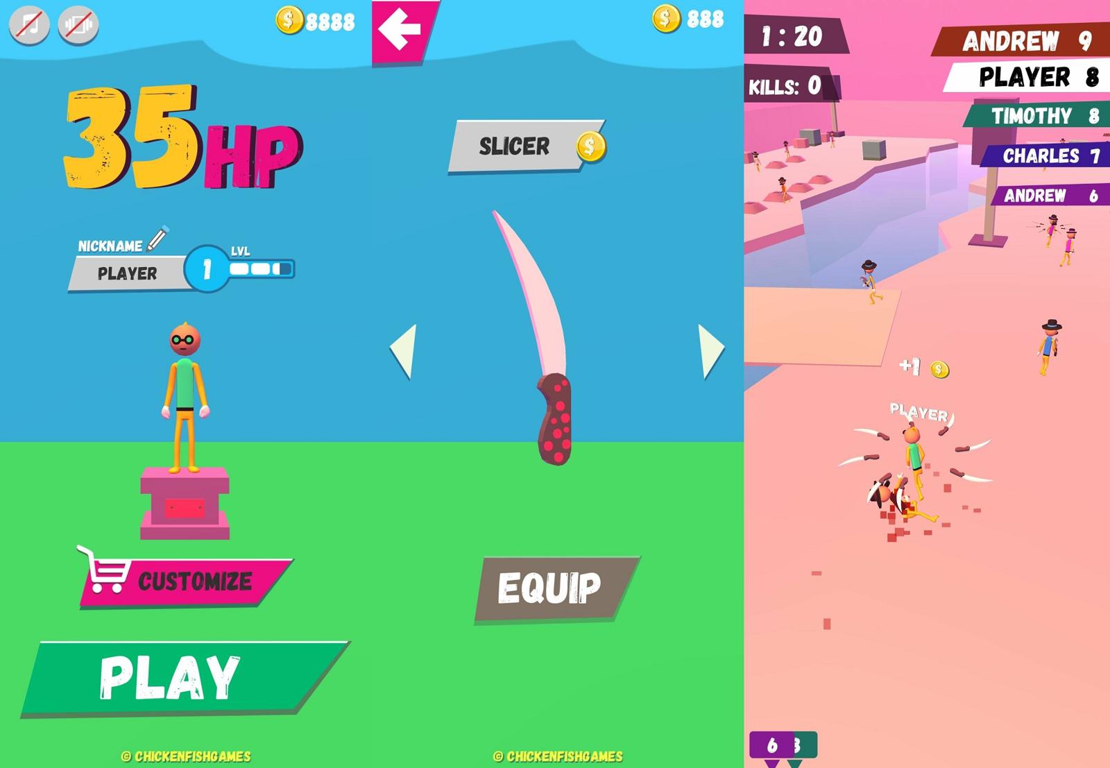 对战游戏 飞刀大乱斗(解锁无限金币)-资源V站