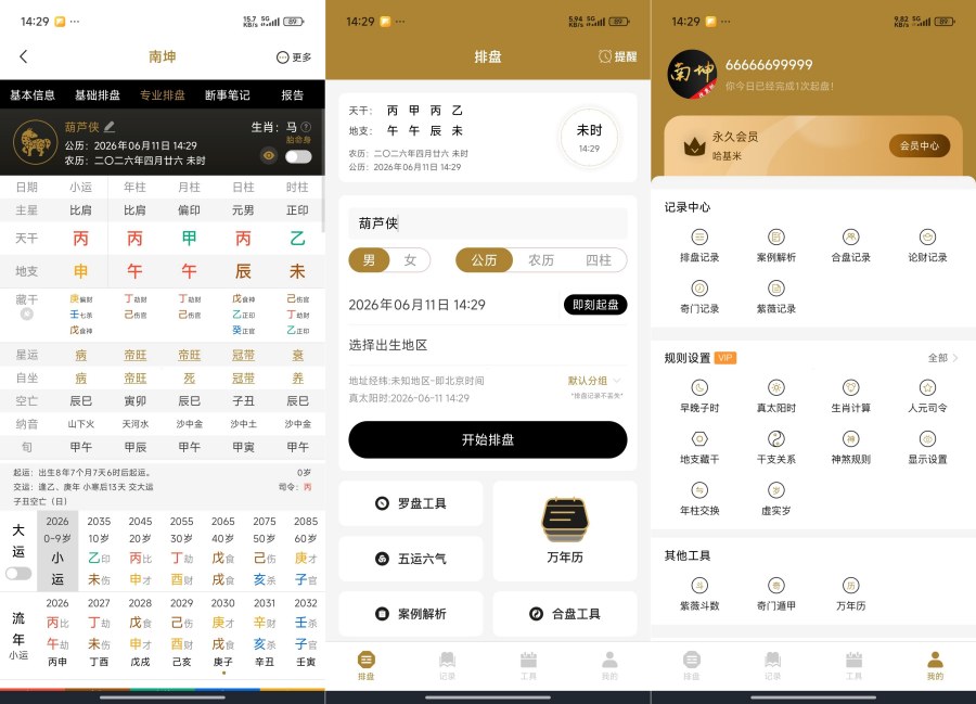 南坤八字排盘4.4.1.0命理分析五运六气解锁永久会员-资源V站