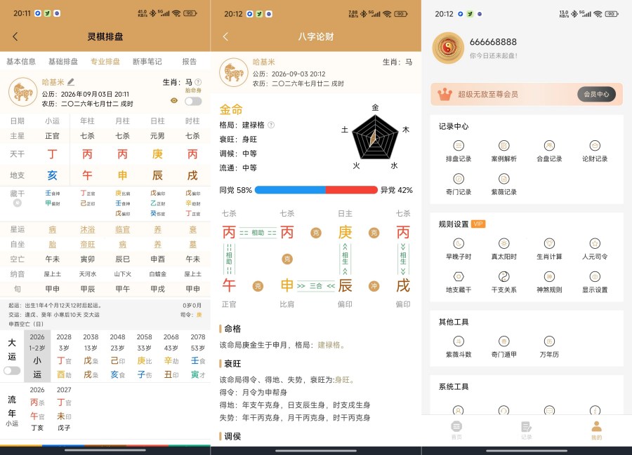 灵棋排盘2.2.1八字命理排盘工具紫薇奇门解锁会员-资源V站
