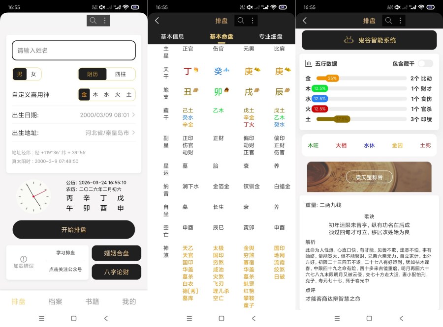鬼谷八字1.0精准排盘｜命理称骨推算｜精准玩法-资源V站