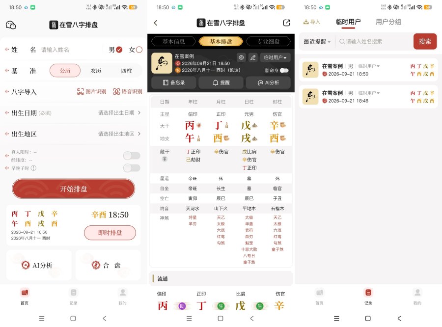 在雪八字排盘1.0.2精准排盘准确率百分百-资源V站