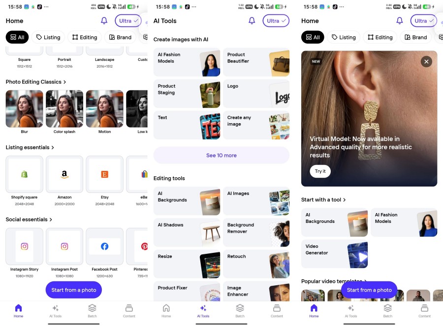 Photoroom，AI商品图与模特上身图-资源V站