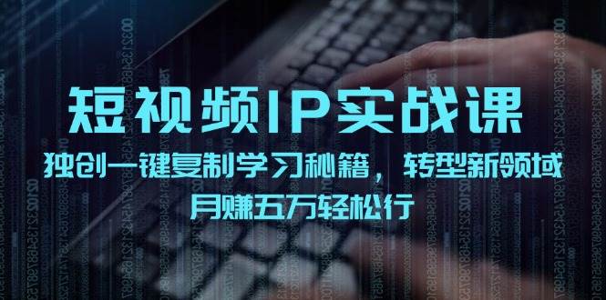 短视频 IP实战课，独创一键复制学习秘籍，转战新领域，月赚五万轻松行-资源V站