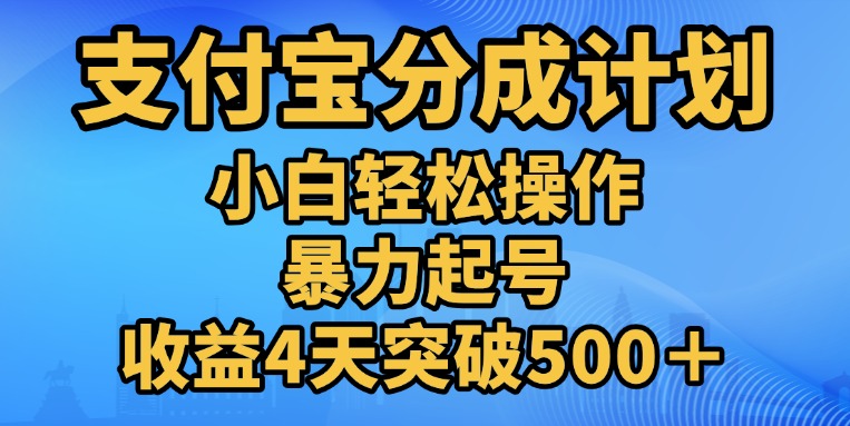 11月支付宝分成”暴力起号“搬运玩法-资源V站