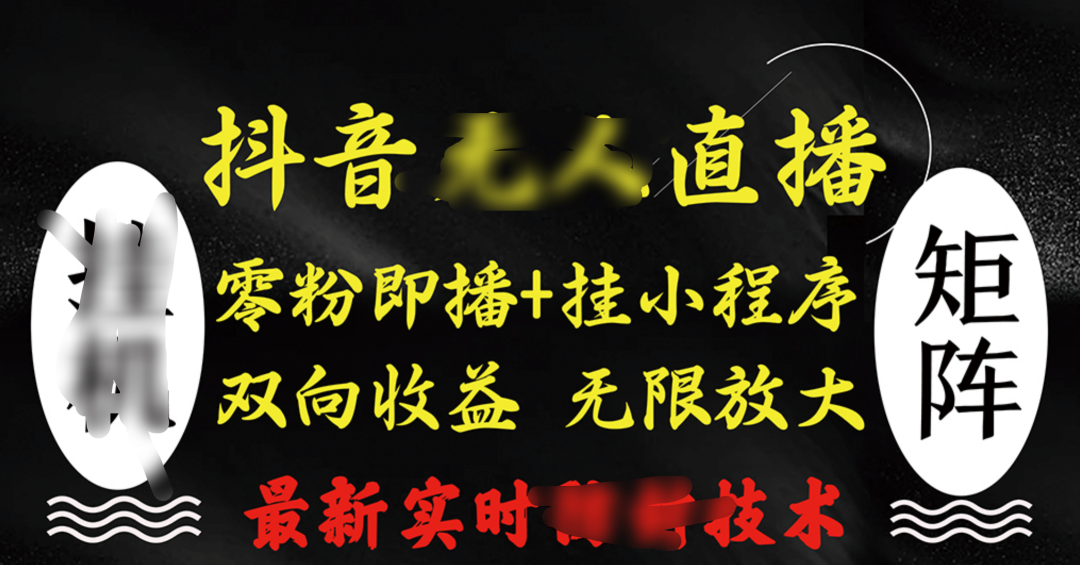 抖音无人直播最新独家玩法，小雪花+撸音浪双向收益，可矩阵放大-资源V站