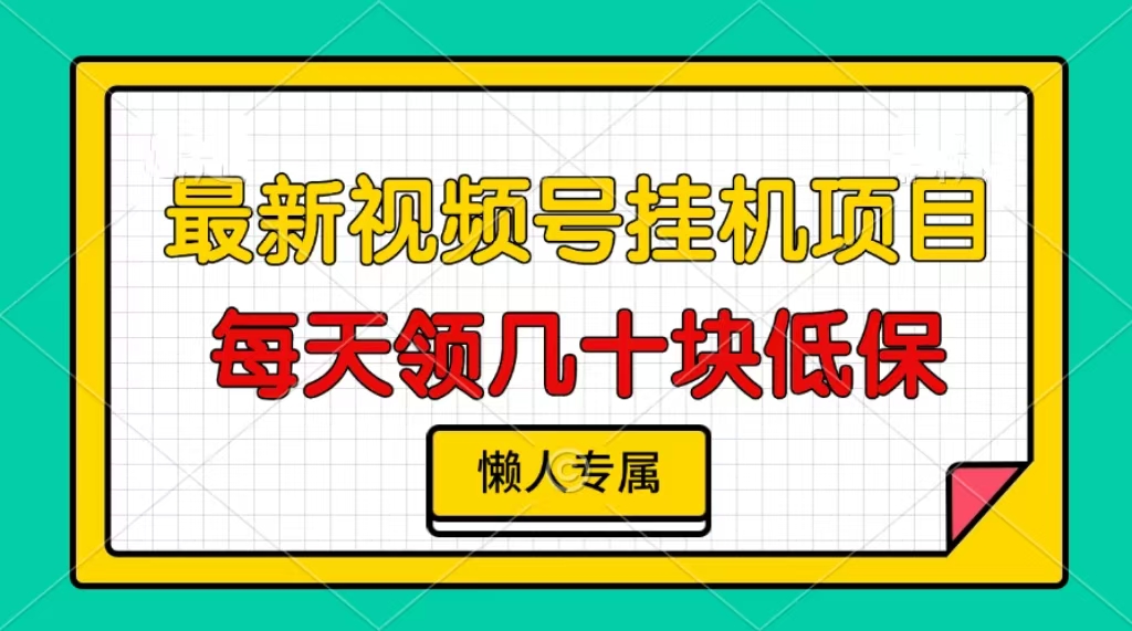 视频号挂机项目，每天几十块低保，懒人专属！-资源V站