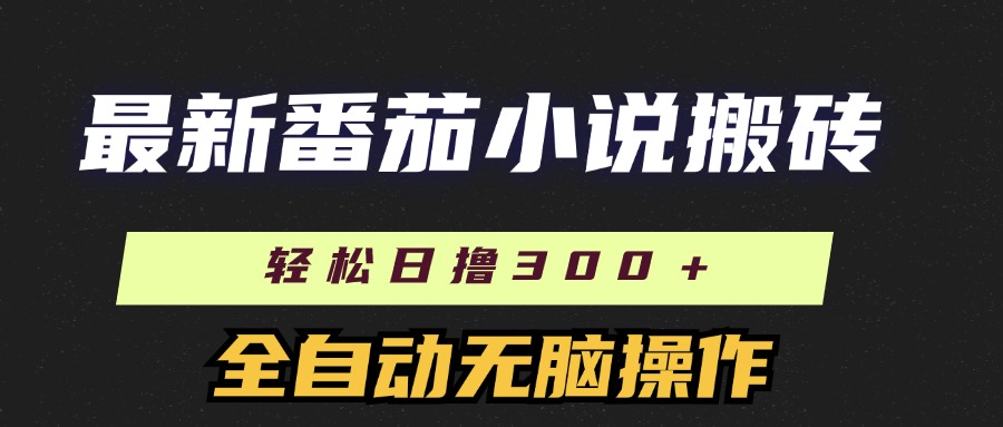 最新番茄小说搬砖，日撸300＋！全自动操作，可矩阵放大！-资源V站